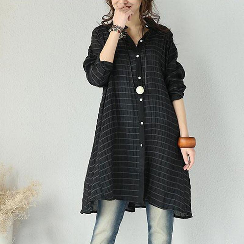 New Handmade Casual Linen Shirt Dress - Omychic