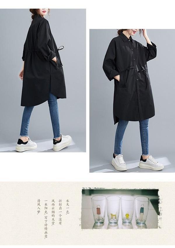 omychic plus size cotton vintage for women casual loose midi spring autumn shirt dress - Omychic