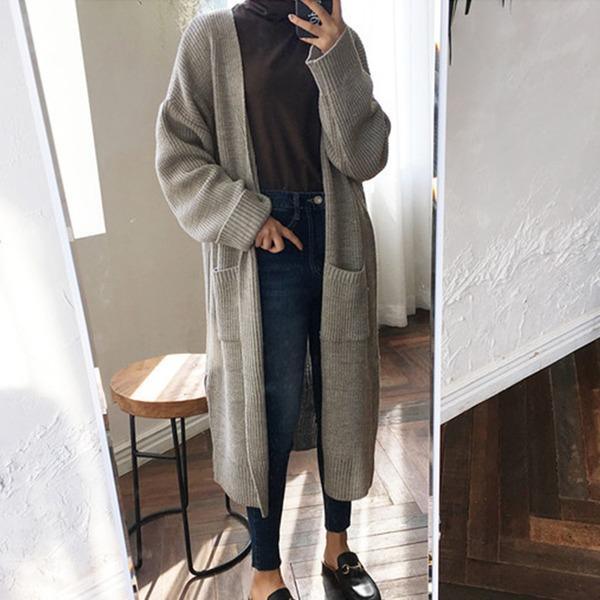 2020 Fashion Harajuku Loose Knit Sweater Women Casual Black Oversized Jacket Coat Autumn - Omychic