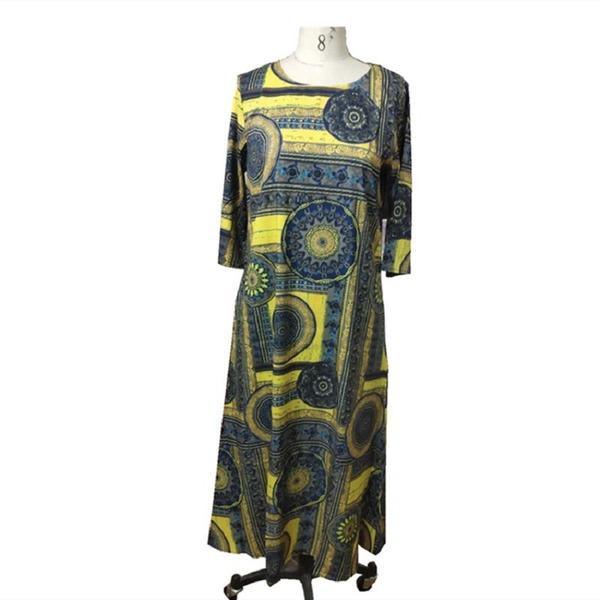 cotton plus size vintage floral women casual loose long summer autumn dress   sundress for - Omychic