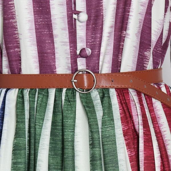 Patchwork Striped Drawstring Waist Dress  Style Temperament All Match Dress - Omychic