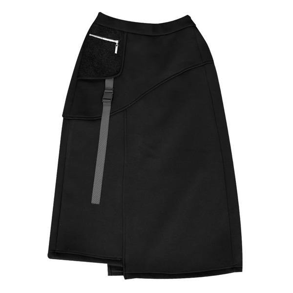 Winter The New Asymmetrical Elastic Waist Black Skirt Loose Casual Fashion All-match - Omychic