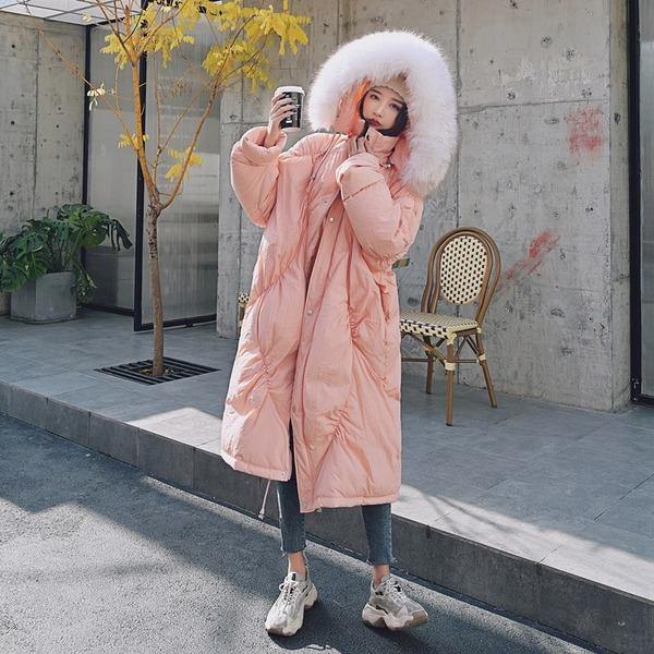 2020 New Fashion Loose Cotton Fur Collar Thick Coat - Omychic