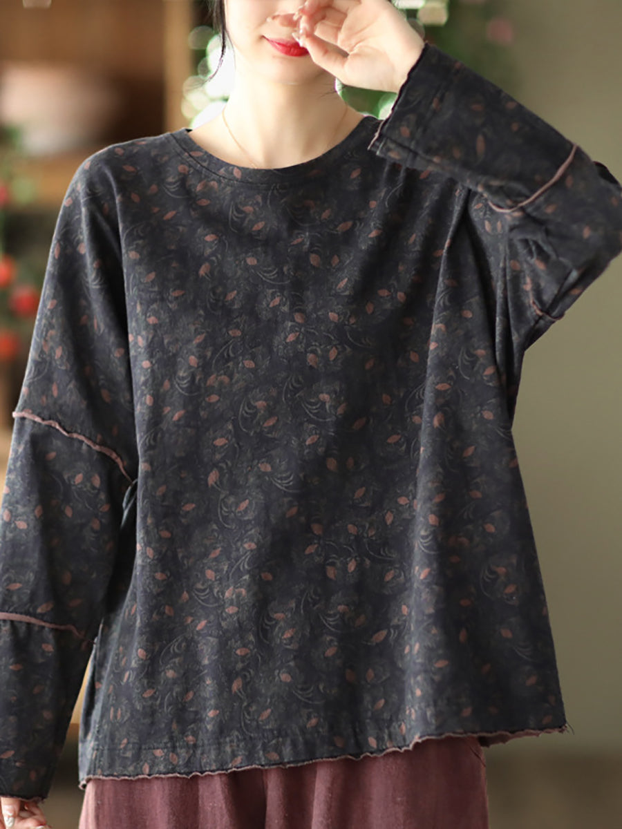 Casual Geometric Print Loose Spliced Shirt