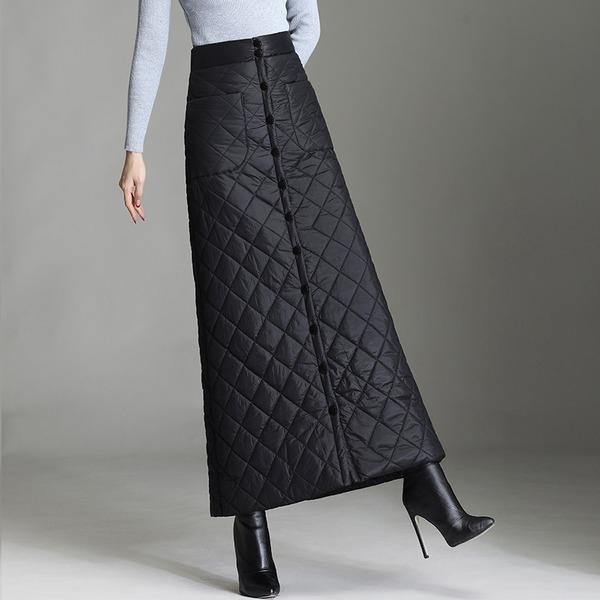 black down cotton plus size vintage high waist autumn winter casual loose maxi long for woman skirts womens 2020 skirt clothes - Omychic