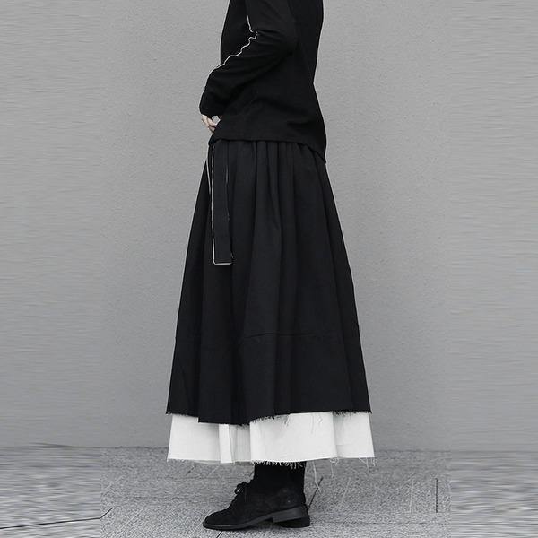 2020 Winter  Minority Double Seam Raw Edge Minority Casual Skirt - Omychic