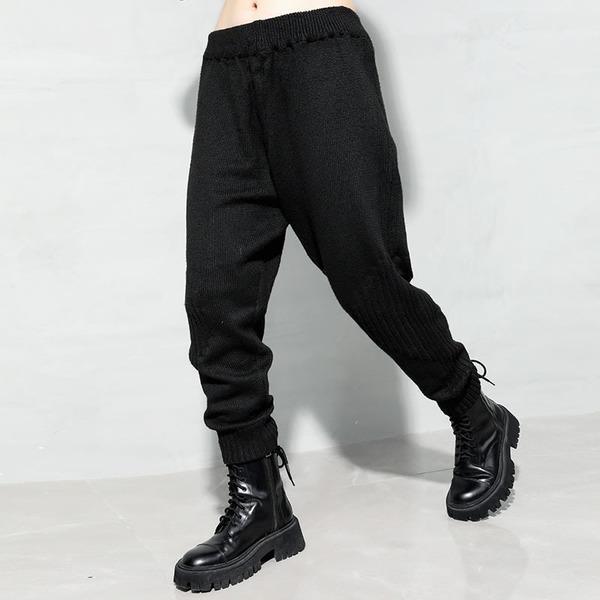 Solid Color Elastic Waist Loose Trendy Women Ankle-length Cargo Pants All-match - Omychic