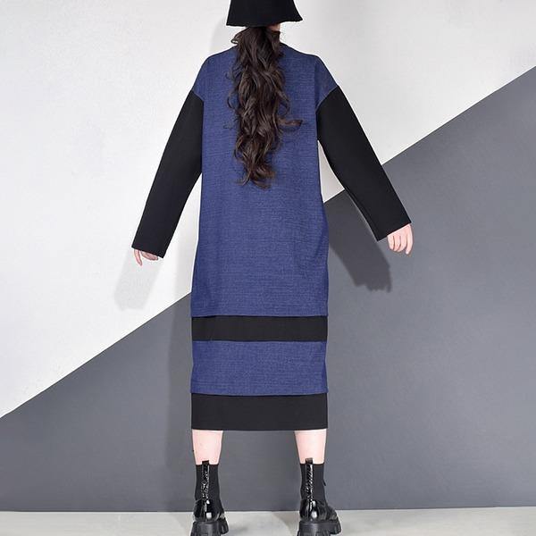 Pleated Dress Fashion New Women Pleated Goddess Fan 2020 Striped Pullover Loose Minority Long Full Sleeve Dress - Omychic