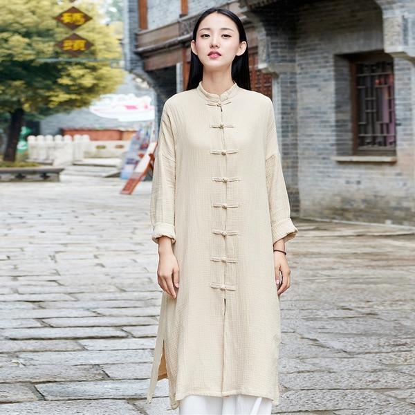 2020 Autumn New Cotton Linen Long Sleeve Quality Loose Women Coat - Omychic