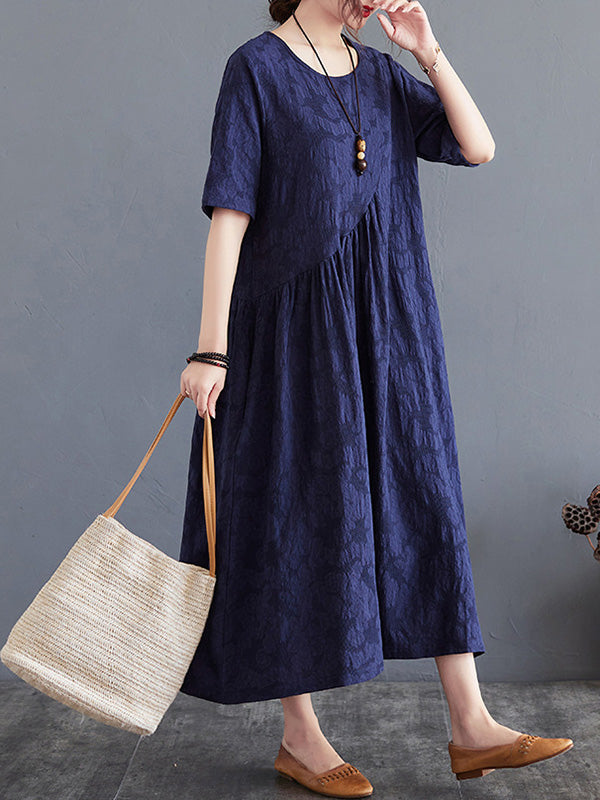 Summer Cotton Blend Solid Color Irregular Dress