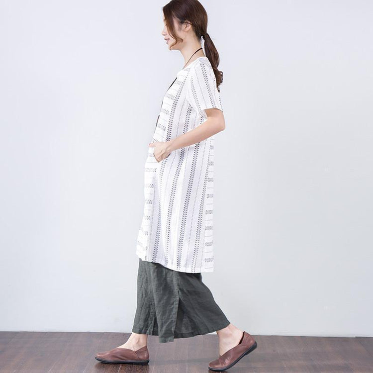Summer Short Sleeves Women Casual White Dress - Omychic