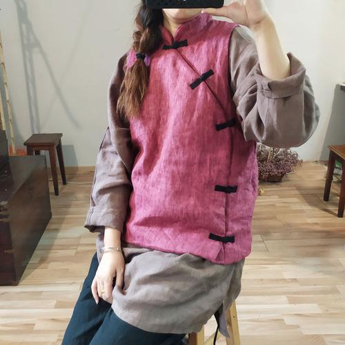 Omychic Loose Padded Vests Ladies Vintage Waistcoat Outerwear Female 2020 Autumn Winter Chinese Style Vest - Omychic