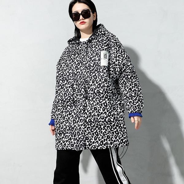 New Leopard Irregular Casual Style 2020 Minority Elegant Loose Pocket Trench Coat - Omychic