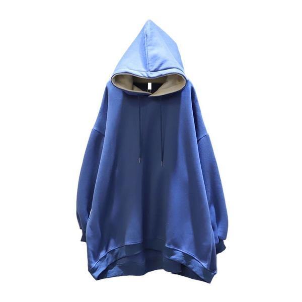 Patchwork Solid Hoodie Women  Fashion New Style Temperament All Match Hooded Collar Women Clothes - Omychic