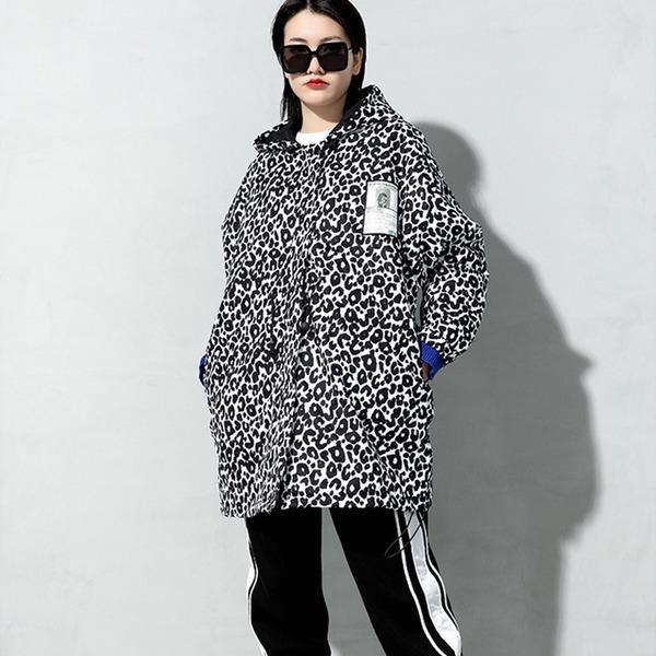 New Leopard Irregular Casual Style 2020 Minority Elegant Loose Pocket Trench Coat - Omychic