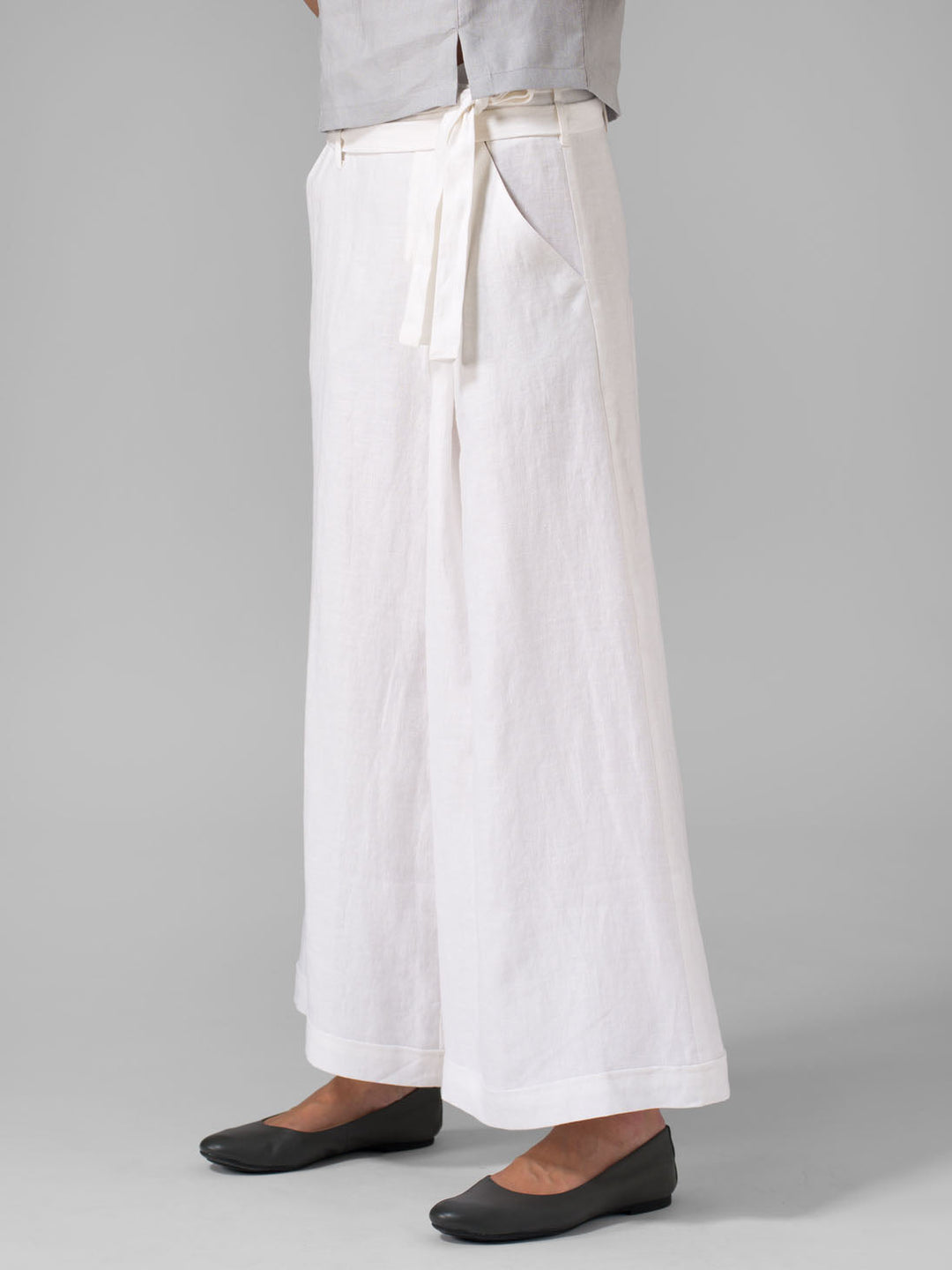 Cotton Linen Wide Leg Long Pants