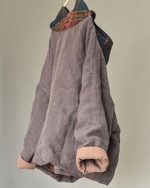 Women Linen Patchwork Hooded Coat Parkas Ladies Vintage Flax Tops Female 2020 Outerwear 2020 Autumn Winter - Omychic
