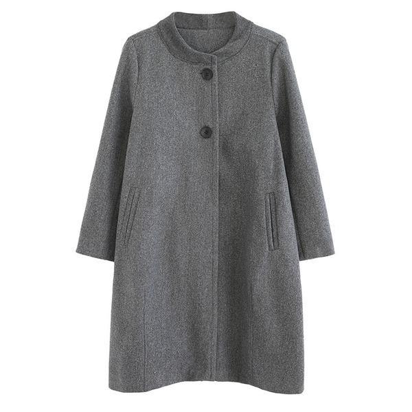 gray black wool plus size casual loose autumn winter coat women 2020 clothes Outerwear - Omychic