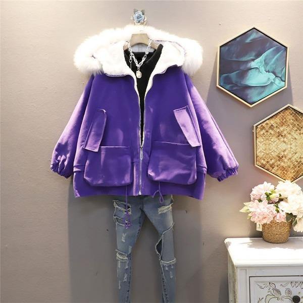 Patchwork Pockets Letter Zipper Parka Women 2020 Winter Casual Fashion Style Temperament All Match Women Clothes - Omychic
