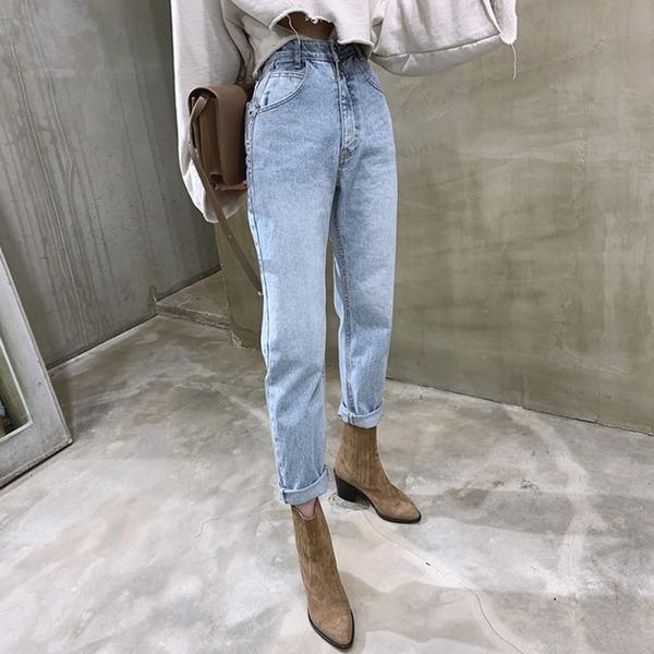 Loose Female Denim Jeans Buttons Zipper Ladies Jeans 2020 - Omychic