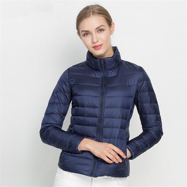 Women Coat Autumn Winter 90% White Duck Down Jacket  16 Colors Warm Slim Zipper Fashion Light Down Coat - Omychic