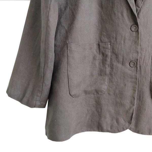 Solid Color Linen Coats Pockets 2020 Spring New 6 Color Button Women Clothing Casual Jackets - Omychic