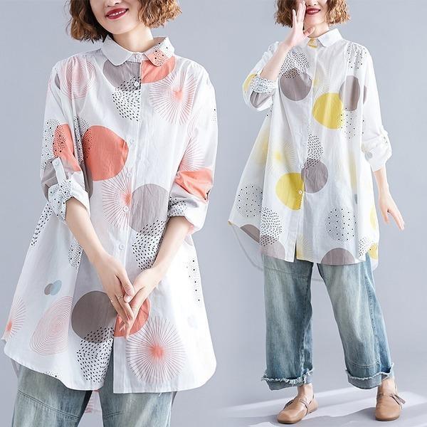 omychic cotton autumn vintage korean style plus size Casual loose shirt women blouse 2020 clothes ladies tops streetwear - Omychic