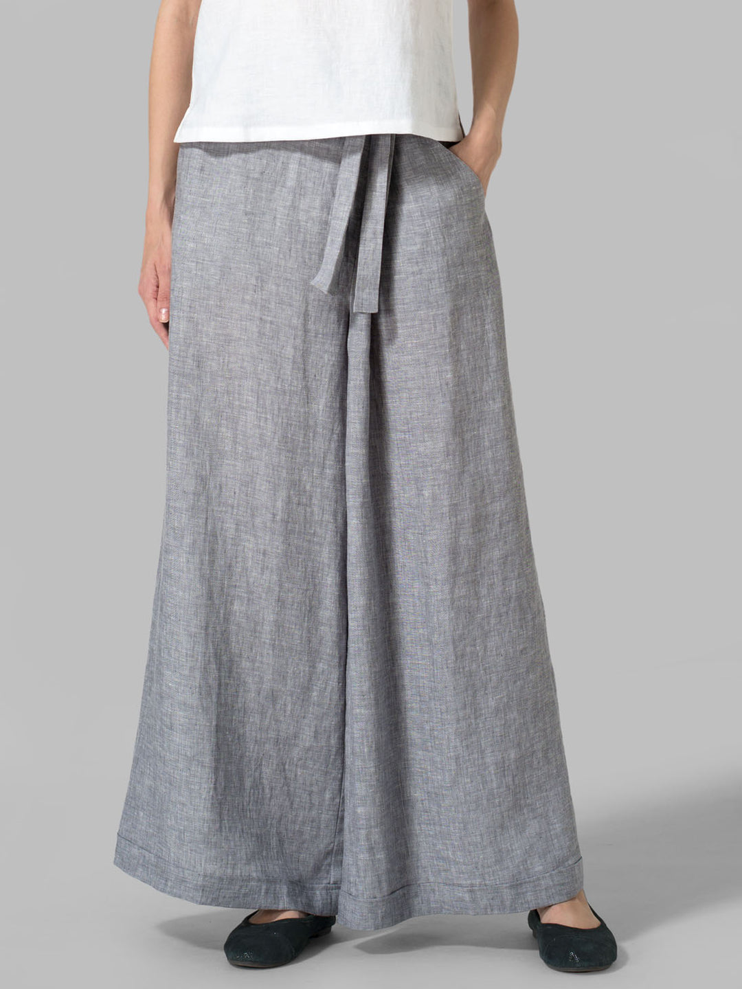 Cotton Linen Wide Leg Long Pants