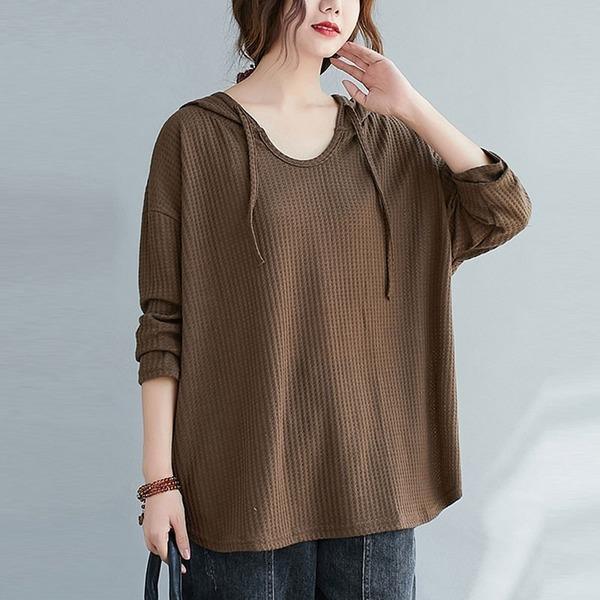 New Arrival 2020 Autumn Simple Style Solid Color Female Hooded Pullovers Sweatshirts - Omychic