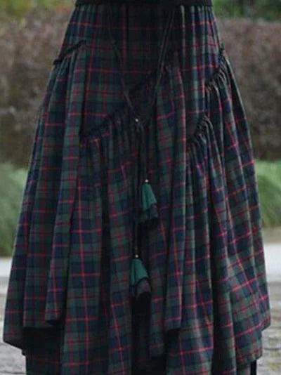 Women's Irregular Stitching Large Hem Long Skirt