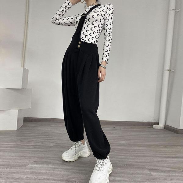 New Korean Style Pleated Loose Match All Wide Waisted Button - Omychic