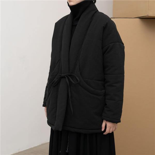 Casual Short Women Coat Winter The New Simplicity Zen Black Big Pocket - Omychic