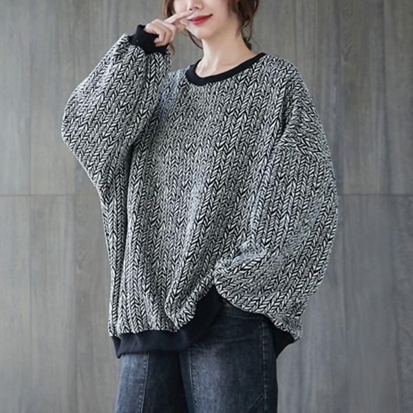 2020 Autumn Winter Korean Simple Style O-neck Loose Comfortabel Female Cotton Tops - Omychic