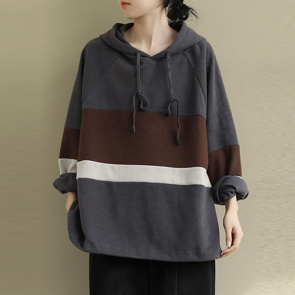 New 2020 Korean Style Patchwork Harajuku Female Hooded Pullovers - Omychic