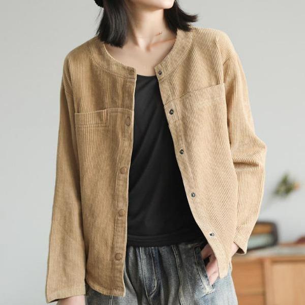 Vintage Women Coats And Jackets 2020 Simple Comfortable O-neck All-match Women Coats - Omychic