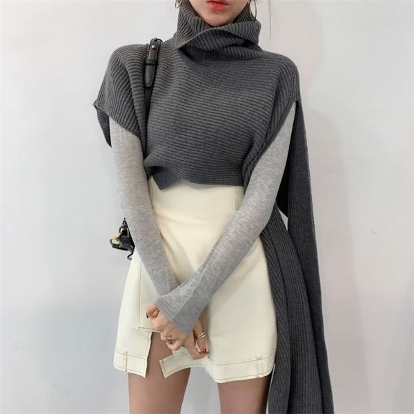New Asymmetrical Slit Sweater  Loose Personality Street Trendy Women - Omychic