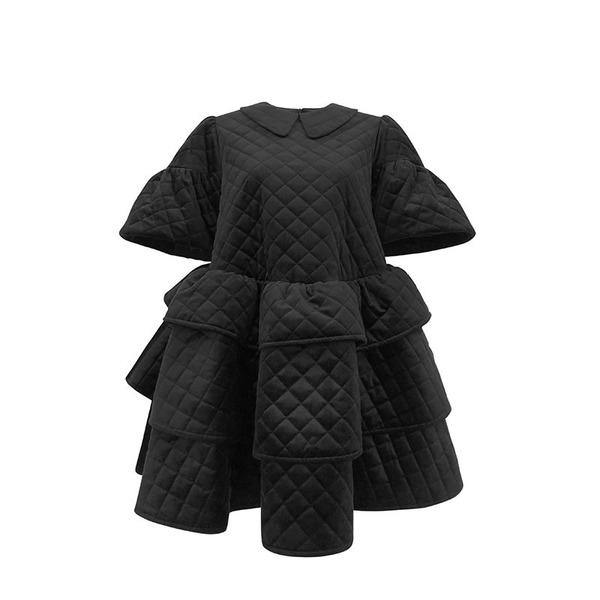 Plaid Dress Fashion New Women Black Perter Pan Collar Small Fresh 2020 Winter Goddess Fan Casual Loose Dress - Omychic
