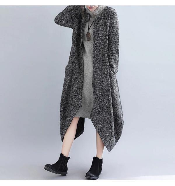 women casual loose autumn winter dress elegant zipper clothes 2020 ladies dresses - Omychic