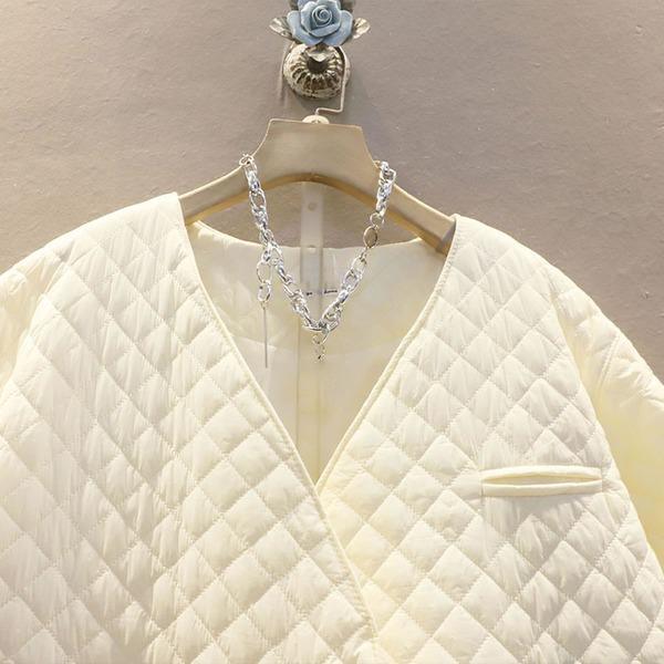 Fashion New Korean Style V Neck Collar Long Sleeve Elegant Pocket Loose - Omychic