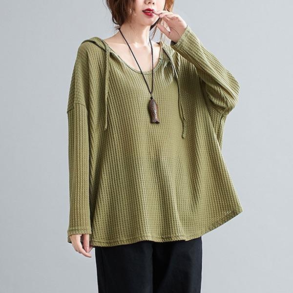 2020 Simple Style Solid Color Loose Comfortable Ladies Pullovers Sweatshirts - Omychic