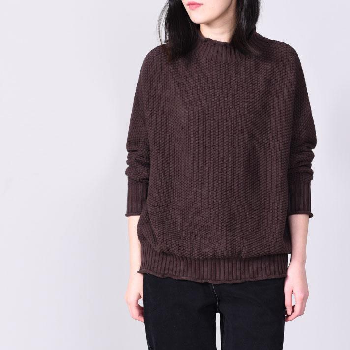 Aesthetic chocolate knitted t shirt oversize slim sweaters wild - Omychic