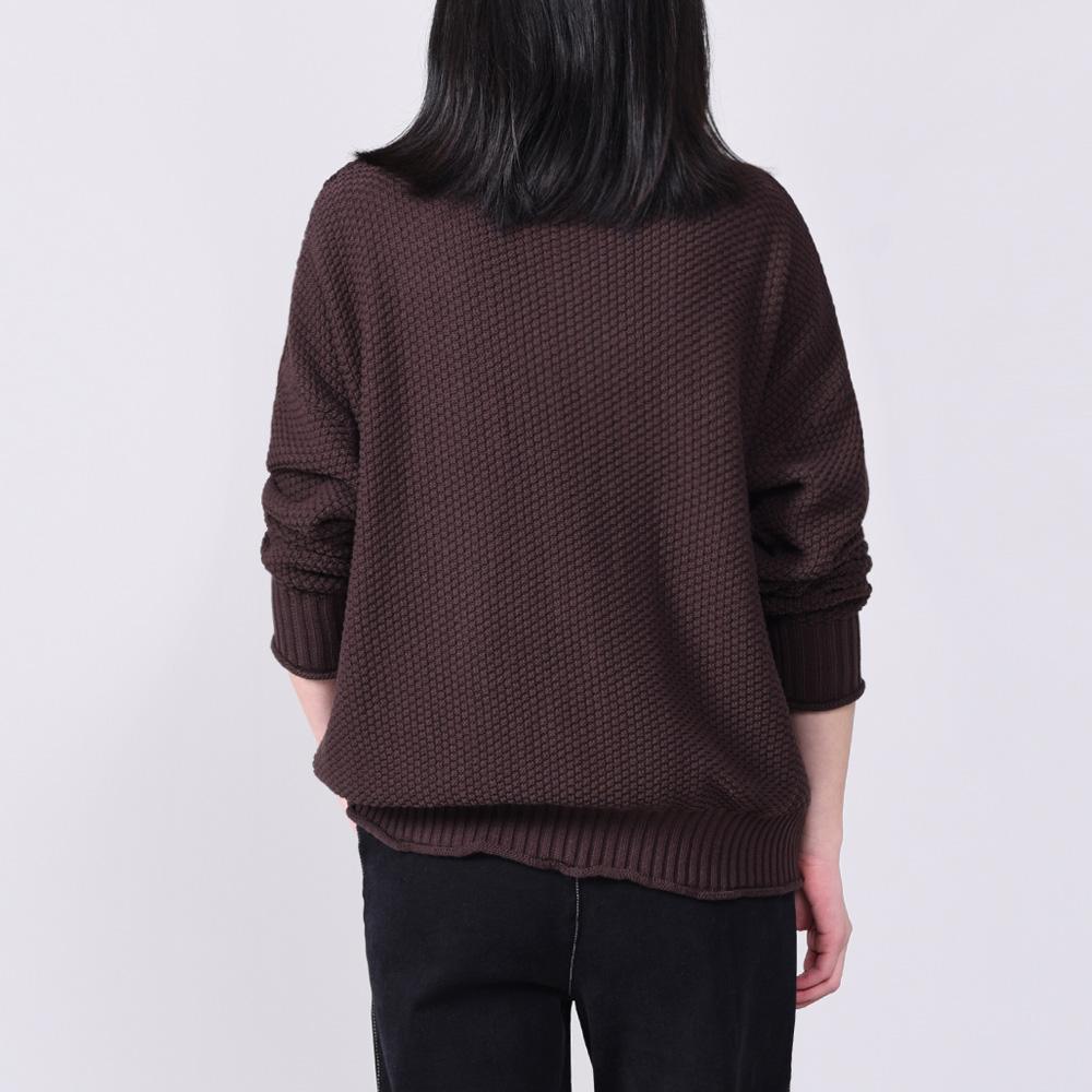 Aesthetic chocolate knitted t shirt oversize slim sweaters wild - Omychic