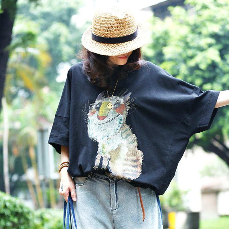 Animal Printing Loose Casual Summer Women Blouse - Omychic