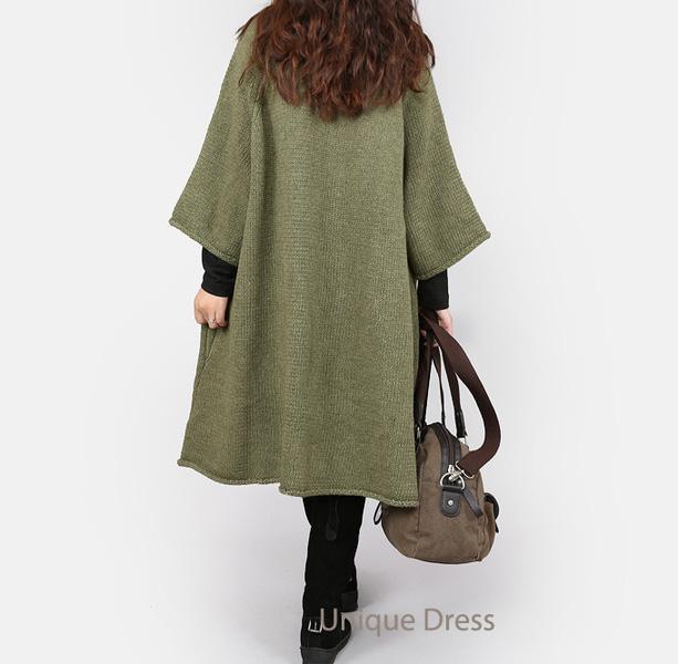 Arm green knit sweaters women coat sweater long cardigans - Omychic