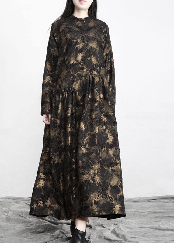 Art Black Print Asymmetrical Design Fall Vacation Dresses - Omychic