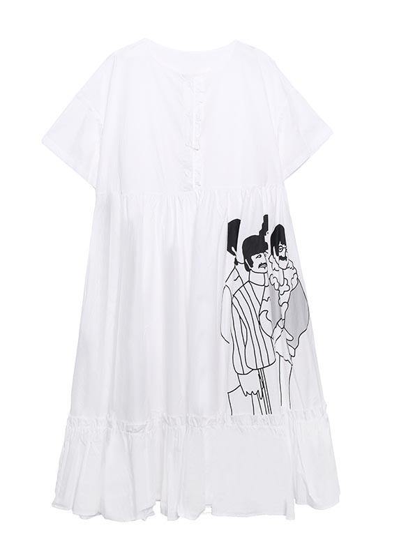 Art Black Print Cinched Pockets Summer Robe Dresses - Omychic