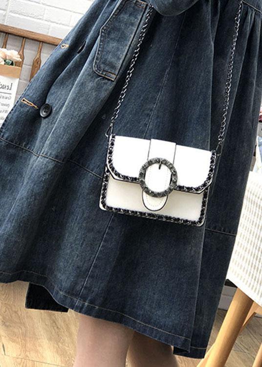 Art Blue Peter Pan Collar Pockets Button Fall Denim Trench Coats Coat - Omychic