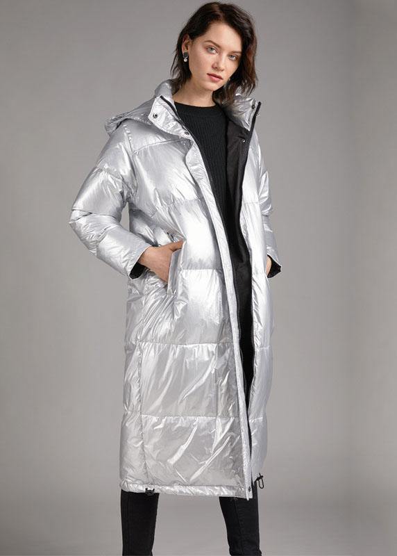 Art Grey zippered slim fit Winter Duck Down Canada down coat - Omychic