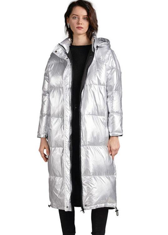 Art Grey zippered slim fit Winter Duck Down Canada down coat - Omychic