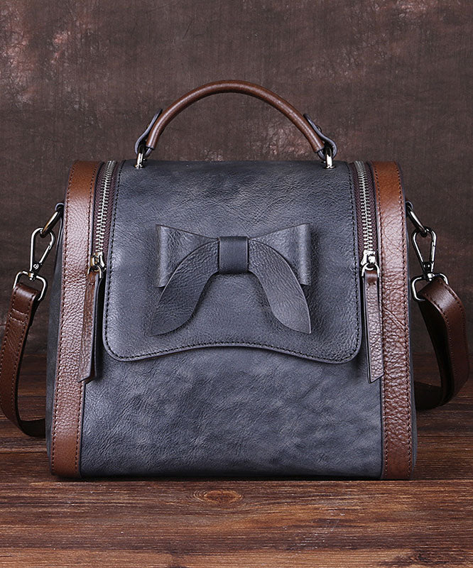 Art Red Brown fashion bow Paitings Calf Leather Messenger Bag